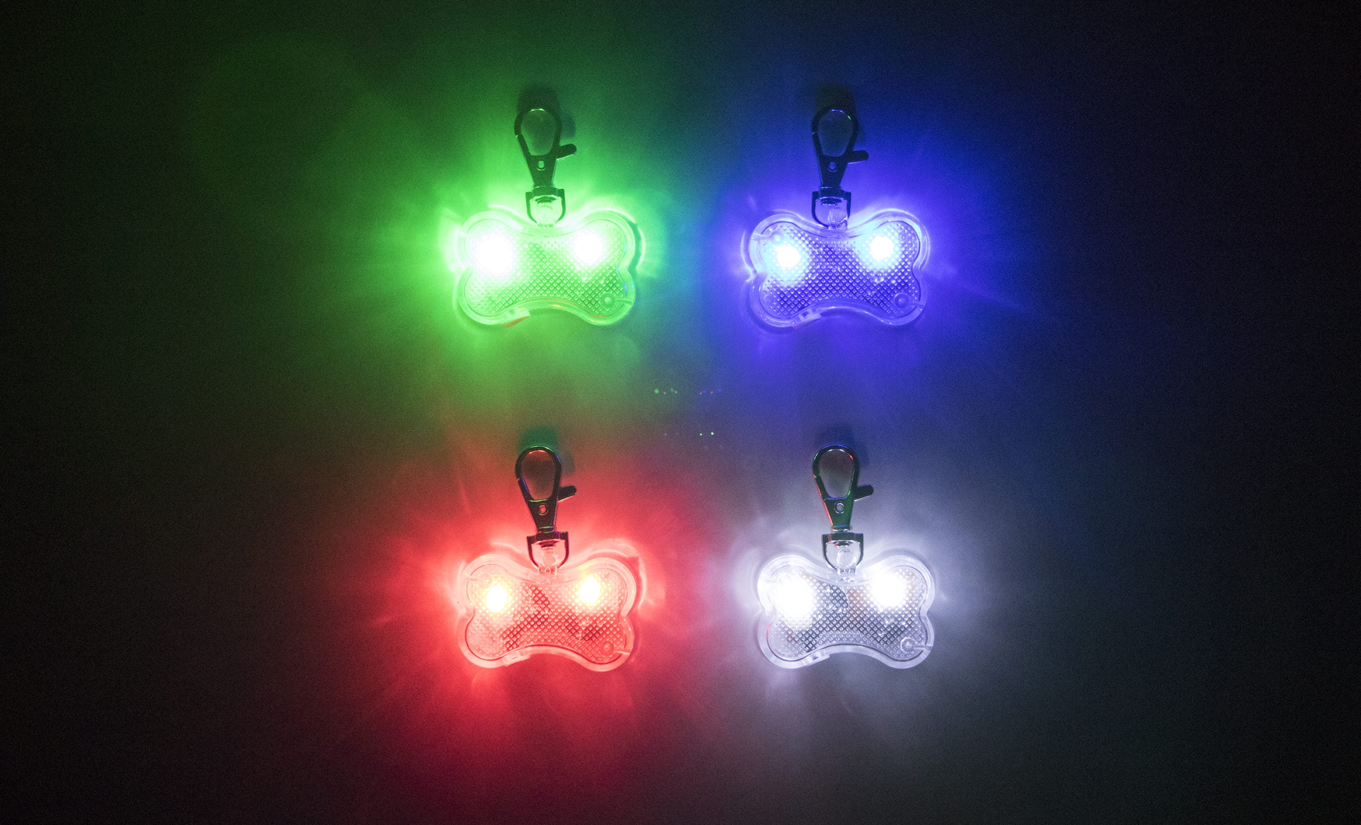 LED Bone Shaped Collar Charm, Multiple Colors Available