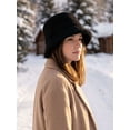 thumbnail image 5 of BadPiggies Women Winter Bucket Hat Adjustable Vintage Cloche Hats Warm Faux Fur Wool Outdoor Fisherman Cap, 5 of 6