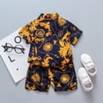 thumbnail image 5 of HCNTES Toddler Baby Boy Summer Clothes Hawaiian Outfit Short Sleeve T-shirt Top & Shorts Set 12 Months-6 Years old, 5 of 9