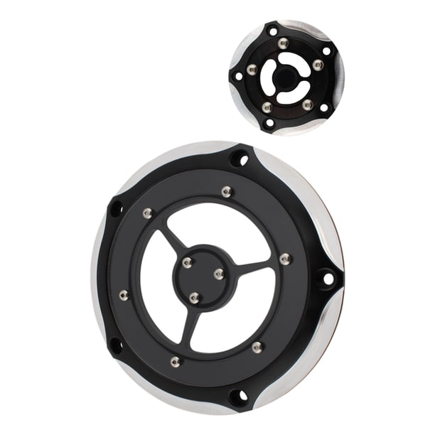 CNC Aluminio Motocicleta Rsd Clarity Derby Temporizador Cubierta Fxs Fxdl Fxdc Flhrs para 96-13 Flhxxx Flstci Flstf Road-King - Blanco negro Sunnimix Cubierta del temporizador de tiempo