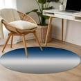 thumbnail image 5 of 3ft Round Rug, Navy Blue Gray Ombre Non-Skid Rubber Backing Large Area Rugs - Living Room Bedroom Home Office, Modern Gradient Abstract Art Indoor Floor Mat Carpets Washable Rug, 5 of 9