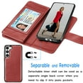 thumbnail image 4 of Tiflook Wallet Case For Samsung Galaxy S23 Plus (6.6-inch) SM-S916 Card Slots Holder Carrying Flip PU Leather Cover [Detachable Magnetic Hard Case] Red, 4 of 7