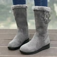 thumbnail image 6 of Juebong Winter Boots for Women Warm Faux Fur Lined Slip On Ankle Snow Boots Suede Comfortable Outdoor Shoes Gray,39, 6 of 8