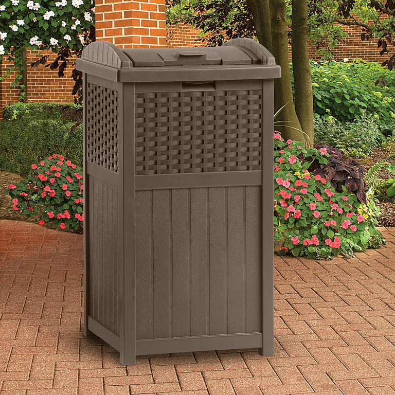 Suncast 60 Gallon Outdoor Storage Deck Box & 33 Gallon Trash