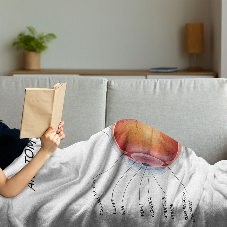 Eye Chart Soft Flannel Fleece Throw Blanket, Anatomy of an Eye