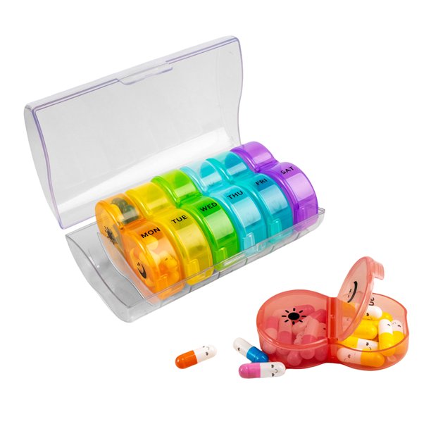 Caja Medicina Sellada Portátil Siete Días Bajas Embalaje Gran Capacidad (C)