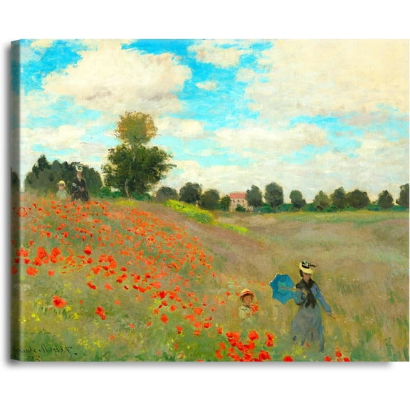Aaheei The Poppy Field near Argenteuil,1873 The World Classic Art Reproductions, Giclee Canvas Prints Wall Art for Home Decor