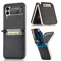 Allytech Case for Samsung Galaxy Z Flip 3 5G Cover 2021, Galaxy Z Flip 3 Wallet Case with Pen Slot, PU Leather Anti-Scratch Shockproof Card Slots Back Foldable Skin Case for Galaxy Z Flip3, Black