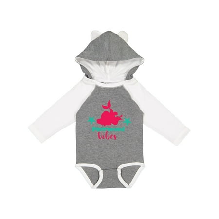 

Inktastic Mermaid Vibes Mermaid Silhouette - Pink Green Gift Baby Girl Long Sleeve Bodysuit