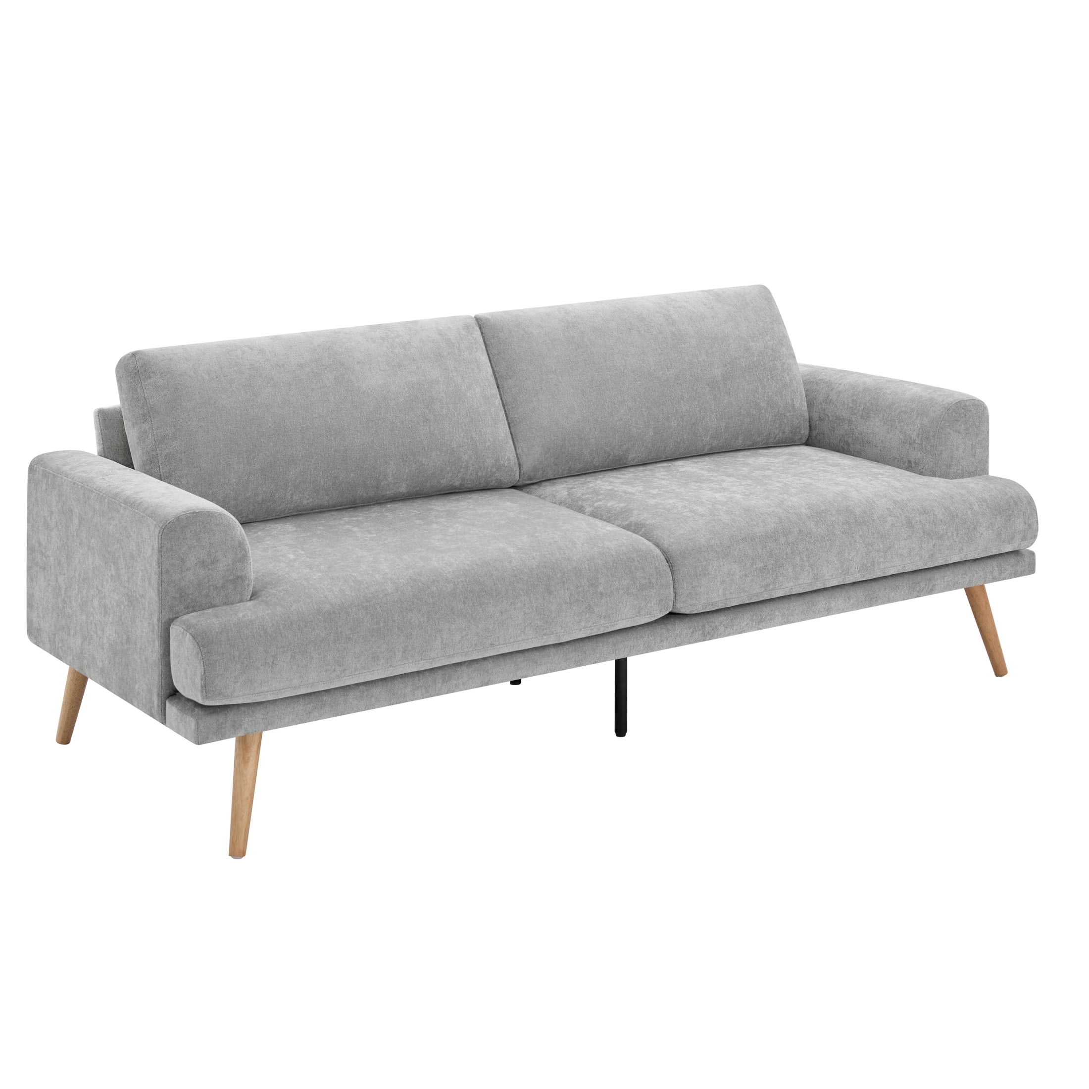Christopher Knight Home 80" Chenille Upholstered Sofa, Minimalist 3 Seater Couch with Cushion Back, Gray