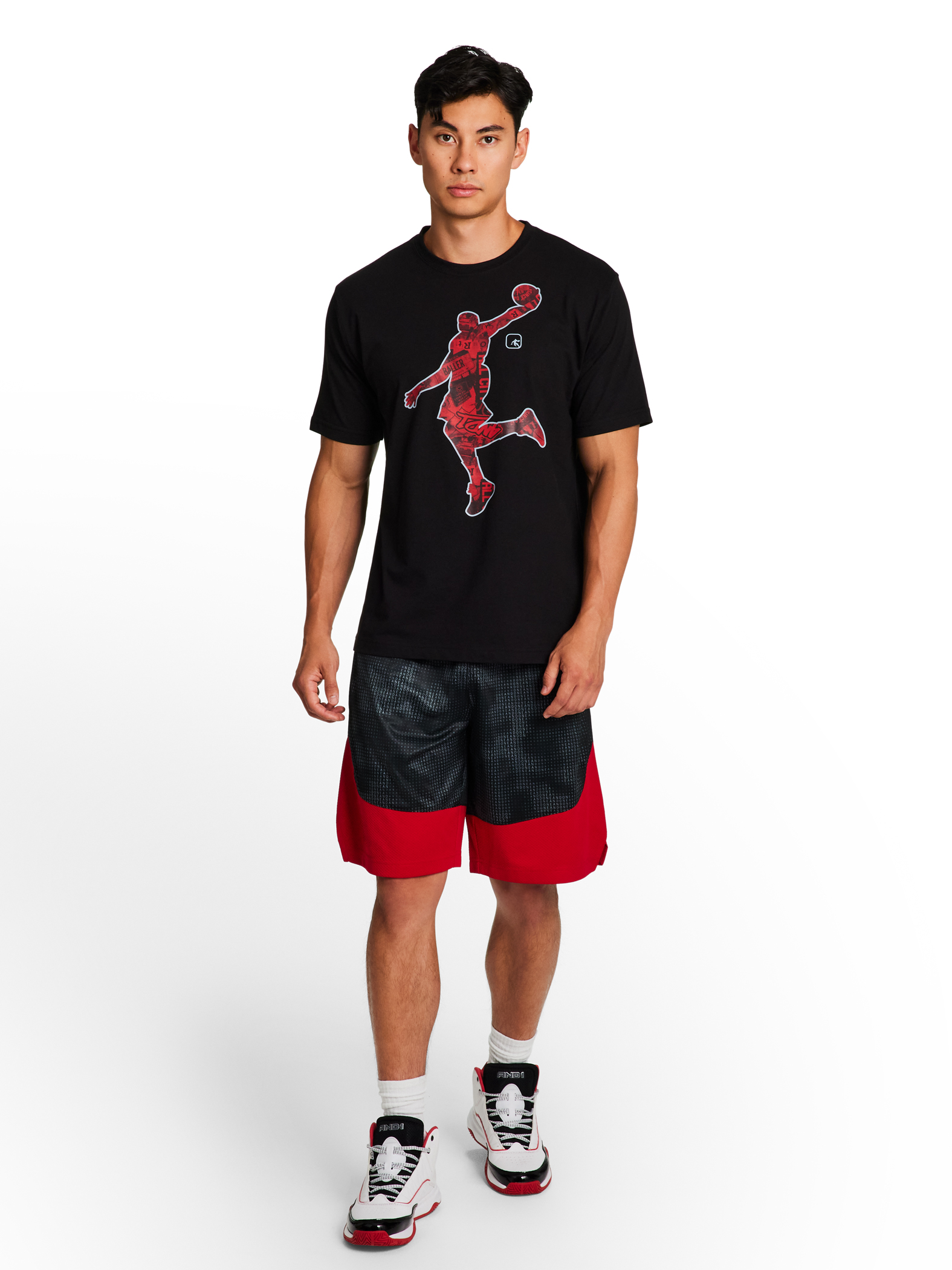 AND1 Men's and Big Men's Active Dribbling Short, 10" Inseam, up to Size 5XL