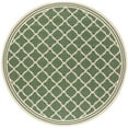 thumbnail image 5 of SAFAVIEH Beach House Richard Geometric Indoor/Outdoor Area Rug, Green/Creme, 8' x 8' Round, 5 of 9