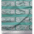 thumbnail image 1 of Soimoi Georgette Viscose Fabric Leaves & Floral Block Printed Craft Fabric by The Yard 42 Inch Wide, 1 of 4