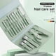 thumbnail image 5 of Sistemas de clavos con estuche de transporte Archivos de pedicura Tijeras para hombres Mujeres Fingerna Suministros de manicura Kit de cuidado personal Verde 16 piezas kenally  HA011806-01, 5 of 7