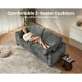 thumbnail image 3 of CHIC HOUSE Pull Out Sofa Bed Couch Queen Size with Mattress USB, Convertible Sleeper Sofa Loveseat for Small Spaces RV, Chenille Pull Out Couch Bed for Living Room with Cup Holder LED Light Dark Gray, 3 of 10