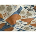 thumbnail image 3 of Ambesonne Nature Quilted Coverlet 3 Pcs, Bohemian Owls Crescent Moon, King Size, Cinnamon Sea Blue and Ivory, 3 of 4