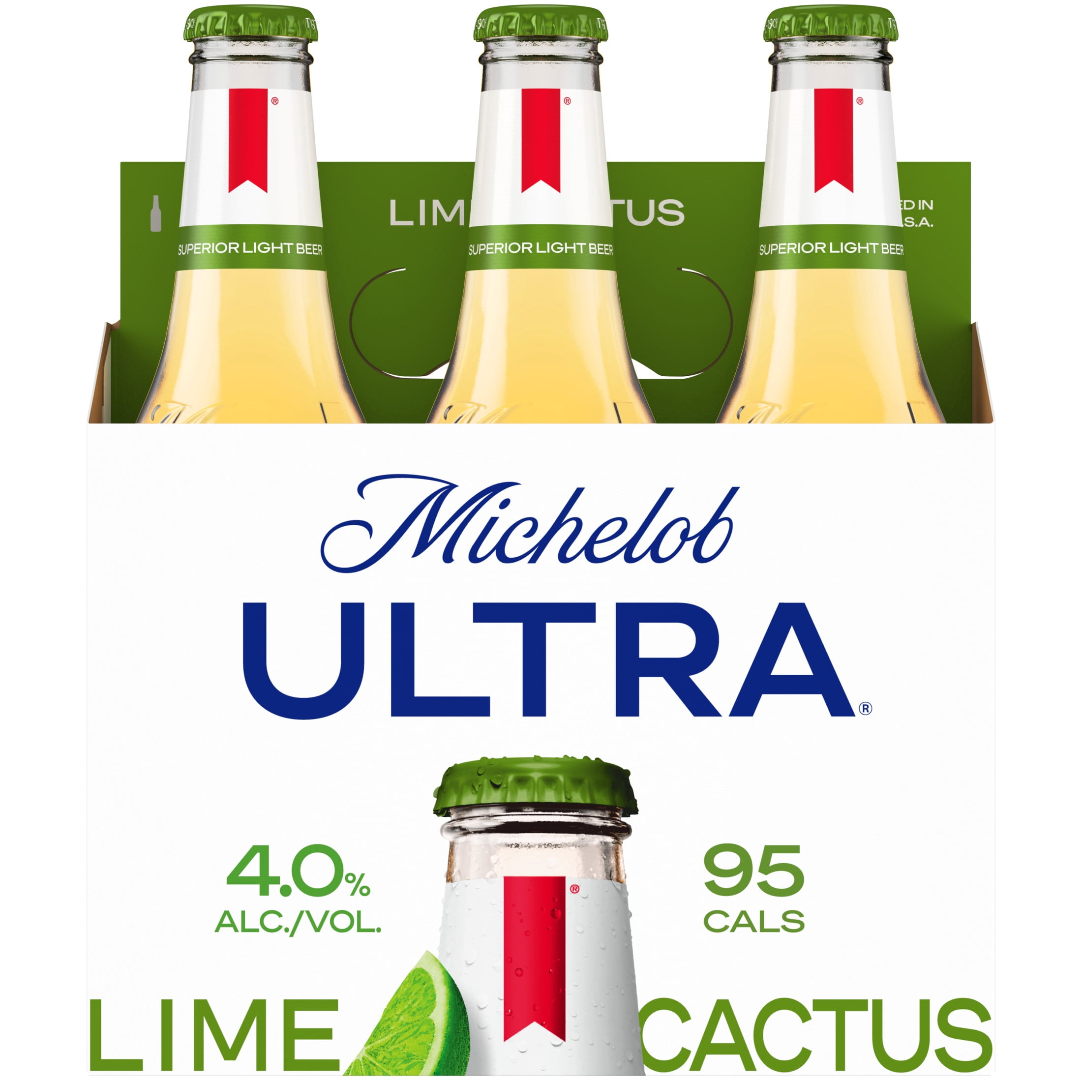 Michelob ULTRA Lime Cactus American Beer 6 pack 12 fl oz Glass Bottles 4% ABV