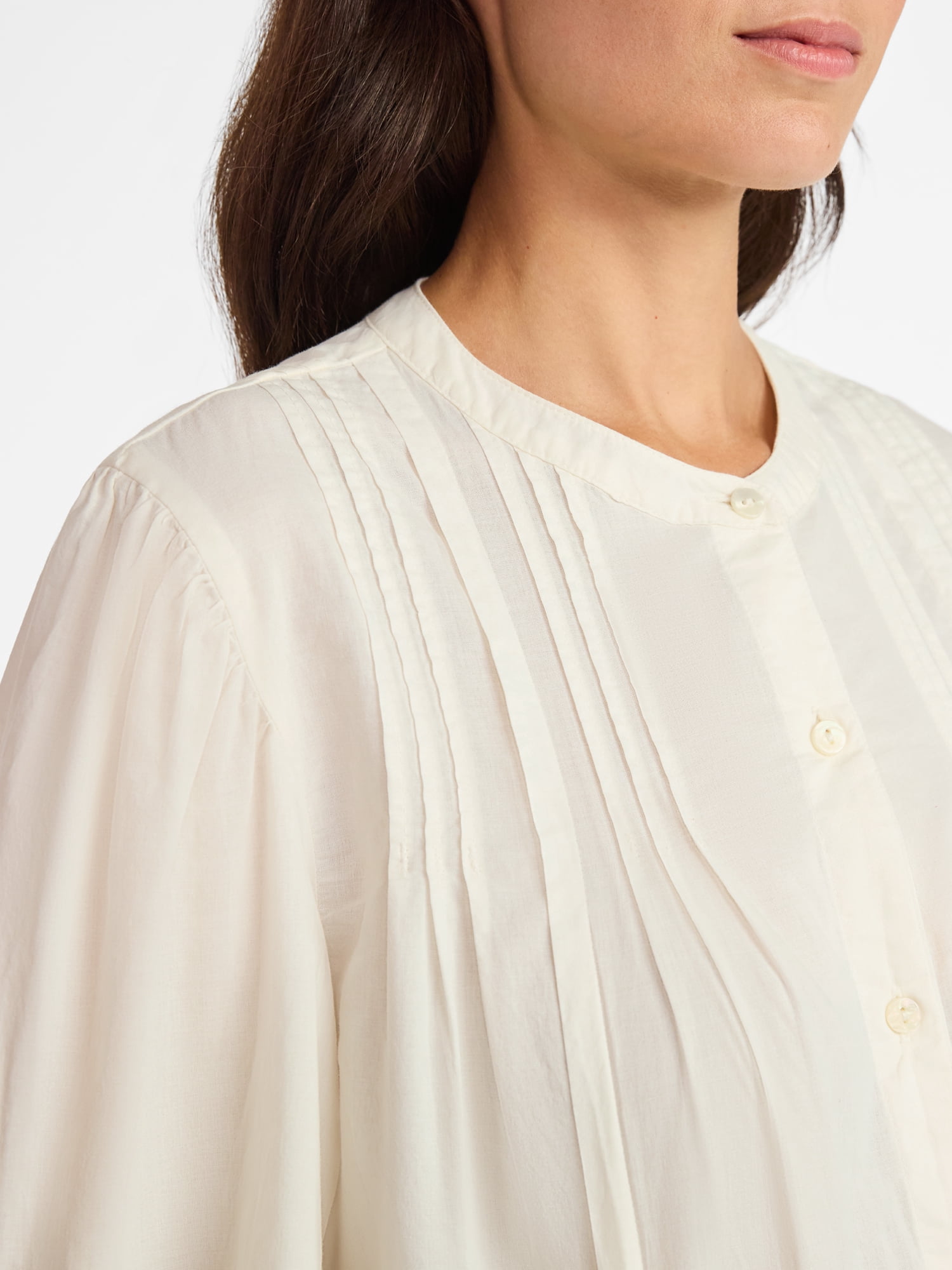 Time and Tru Women's Pintuck Blouse with Long Sleeves, Sizes XS-XXXL