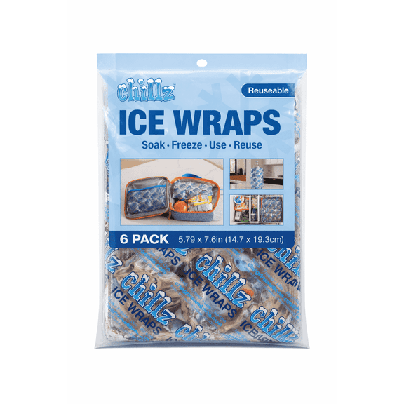 Chillz Reusable Ice Wraps 6 Pack (Small)
