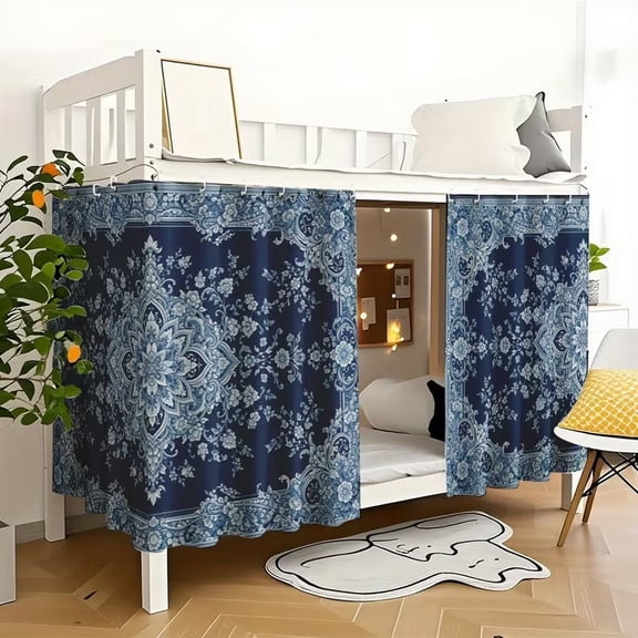 Bohemian Blue White Floral Vine Bedspread Twin Full Queen King Ultrasonic Lightweight