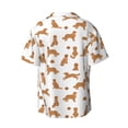 thumbnail image 2 of Xecao offers the Labrador Retriever Dog for Men's Casual Short-sleeved Shirt, a button-up collared shirt with a pocket, perfect for beach vacations and yacht travel in the Medium size., 2 of 7