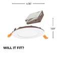 thumbnail image 3 of Bulbrite 862658 4" Integrated Led Wafer Canless Recessed Light - White, 3 of 7
