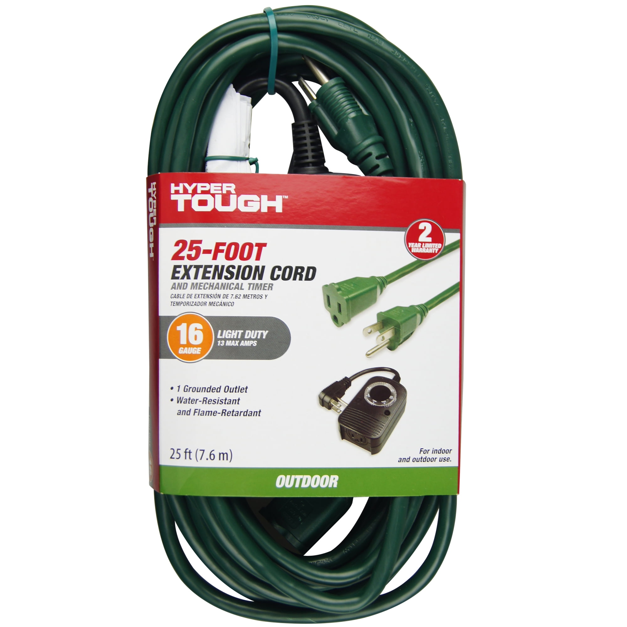 Hyper Tough 1-outlet 25ft Cord And Timer
