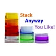 thumbnail image 2 of GMS 7 Day Round Stackable Tritan Plastic Pill Case with Two Lids and Seven Adhesive Labels (Extra Small - Rainbow), 2 of 5