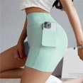 thumbnail image 4 of Luluwomen-pantalones cortos deportivos de cintura alta, Shorts ajustados para Yoga, Fitness, correr, ciclismo, secado rápido, transpirables, 3 cuartos, 4 of 4