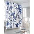 thumbnail image 3 of Vintage Dark Shower Curtain, Blue Flowers Leaf Hummingbird Rustic Waterproof Shower Curtain Set with 12 Hooks Lightweight Washable Fabric Shower Curtains for Bathroom 60x72 Inches, 3 of 6