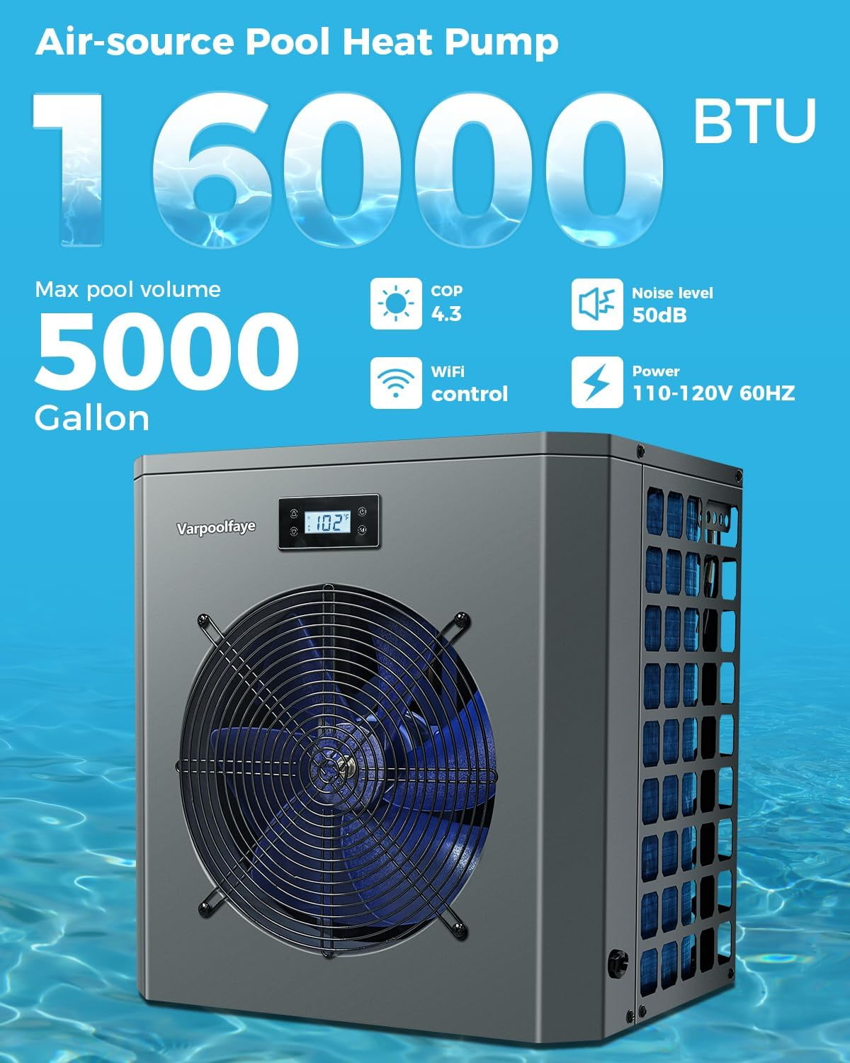 Pool Solar Heater AYCHLG Swimming Electric Swimming Pool Heater