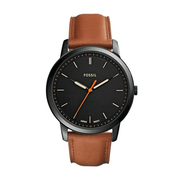 Fossil Minimalist Men's Three-Hand, Black Stainless Steel Watch