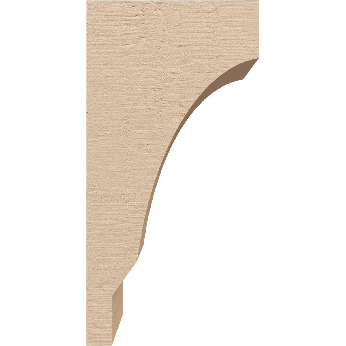 4"W x 4"D x 8"H Wide Moab Rough Cedar Woodgrain TimberThane Corbel, Primed Tan