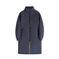 thumbnail image 2 of Donemore Men's Stand Collar Long Thermal Insulated Jacket with Quilted Detailing and Dual Pockets Urban Streetwear Winter Coat, 2 of 9