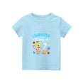 thumbnail image 5 of YOUYEDIAN 7 Year Old Girl Birthday T Shirts - Kids Toddler I was 6 Now I'm 7 67 Funny Cute Short Sleeve Crew Neck Tops (Light Blue, 8-9 Years), 5 of 5