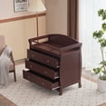thumbnail image 4 of Ktaxon 3-Drawer Diaper Changing Table with Safety Rails, Brown, 4 of 14