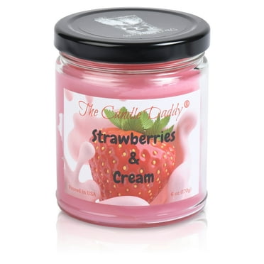 Strawberries and Cream - Sweet Strawberry and Cream Scented - 6 Oz Jar Candle - 40 Hour Burn
