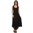 thumbnail image 5 of Sakkas Beverlee Embroidered Button Down Sleeveless Caftan Dress - Black - 1X/2X, 5 of 5