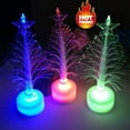 thumbnail image 2 of ETHKIA LED Fiber Optic Christmas Tree, Color Changing Holiday Tree Set with a Star, Tabletop Christmas Tree Light for Christmas Home Decoration White, 2 of 9