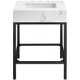 thumbnail image 4 of Maklaine Contemporary White Artificial Marble Bathroom Vanity, 4 of 6
