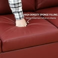 thumbnail image 3 of L Shaped Sectional Couches, Modular Leather Corner Sofa with Cup Holder Lounge Sofa with Right Chaise for Living Room, Red, 3 of 6