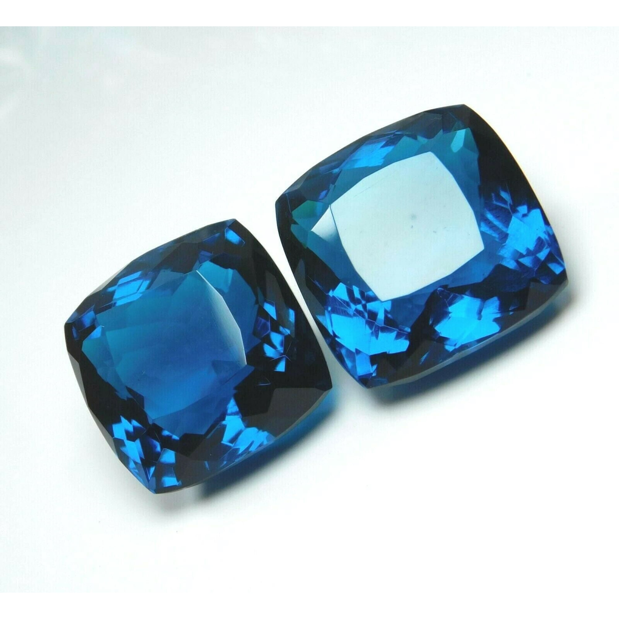 117 Ct AA++ Cushion Cut CERTIFIED Best Teal Sapphire Rings Loose Gemstone Pair's