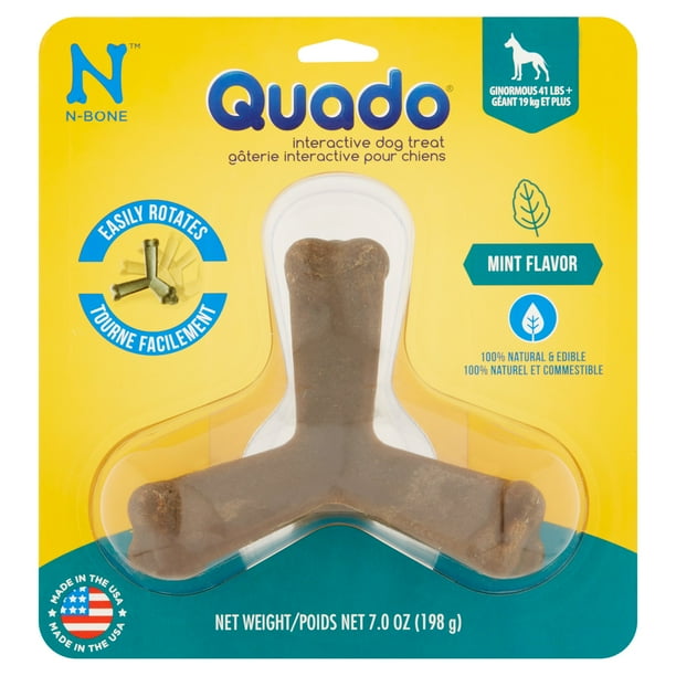 NBone Quado Mint Flavor Interactive Dog Treat Ginormous 41 Lbs+, 7.0
