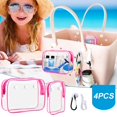 thumbnail image 2 of Transparent beach handbag with 2 Pack Insert Hooks Accessories for Bags Travel Makeup Clean Toiletry Brush Organizer Cosmetic Divider Storage Inner Pouch, 2 of 6
