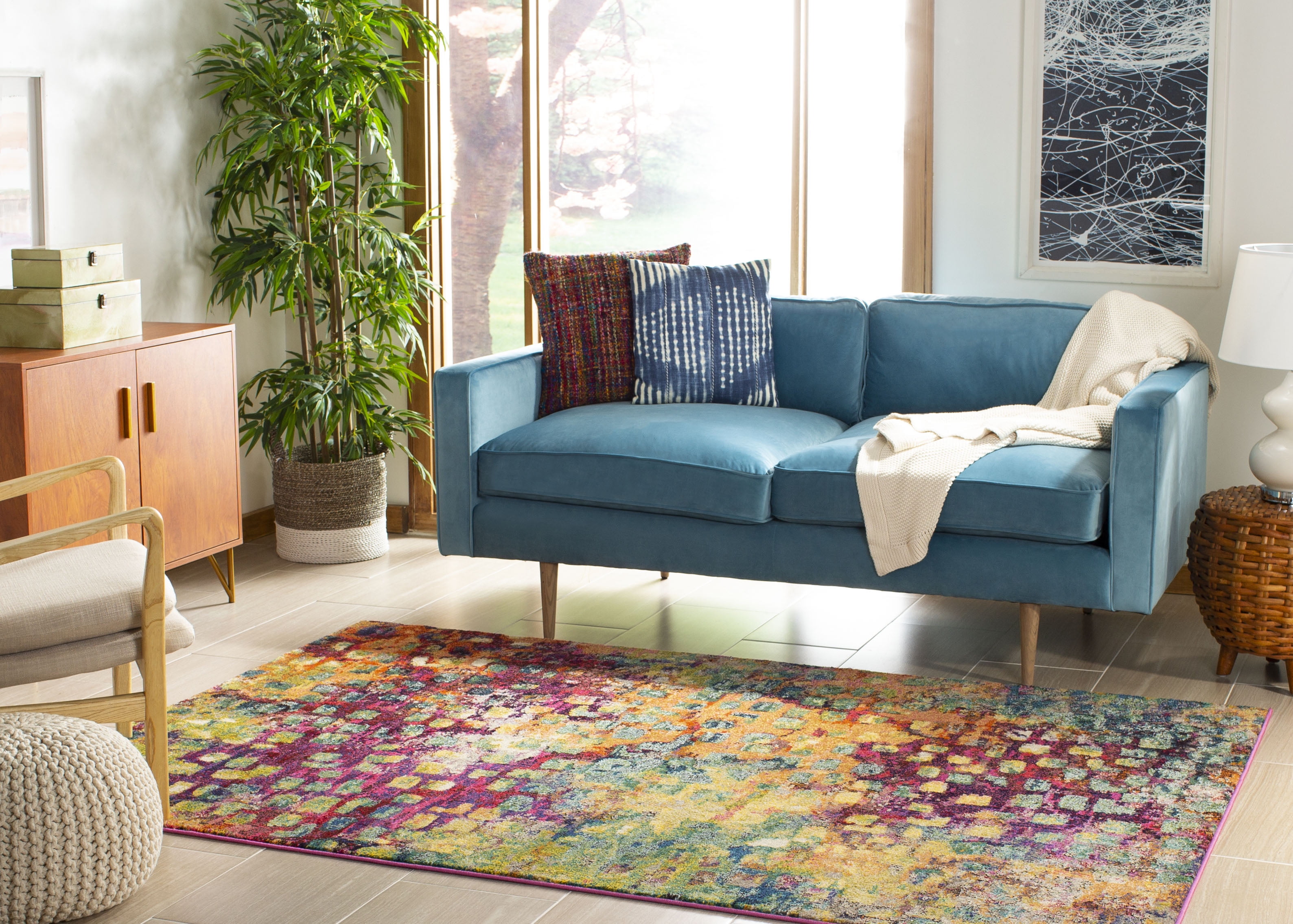 SAFAVIEH Monaco Driskoll Abstract Area Rug, Pink/Multi, 8' x 10'
