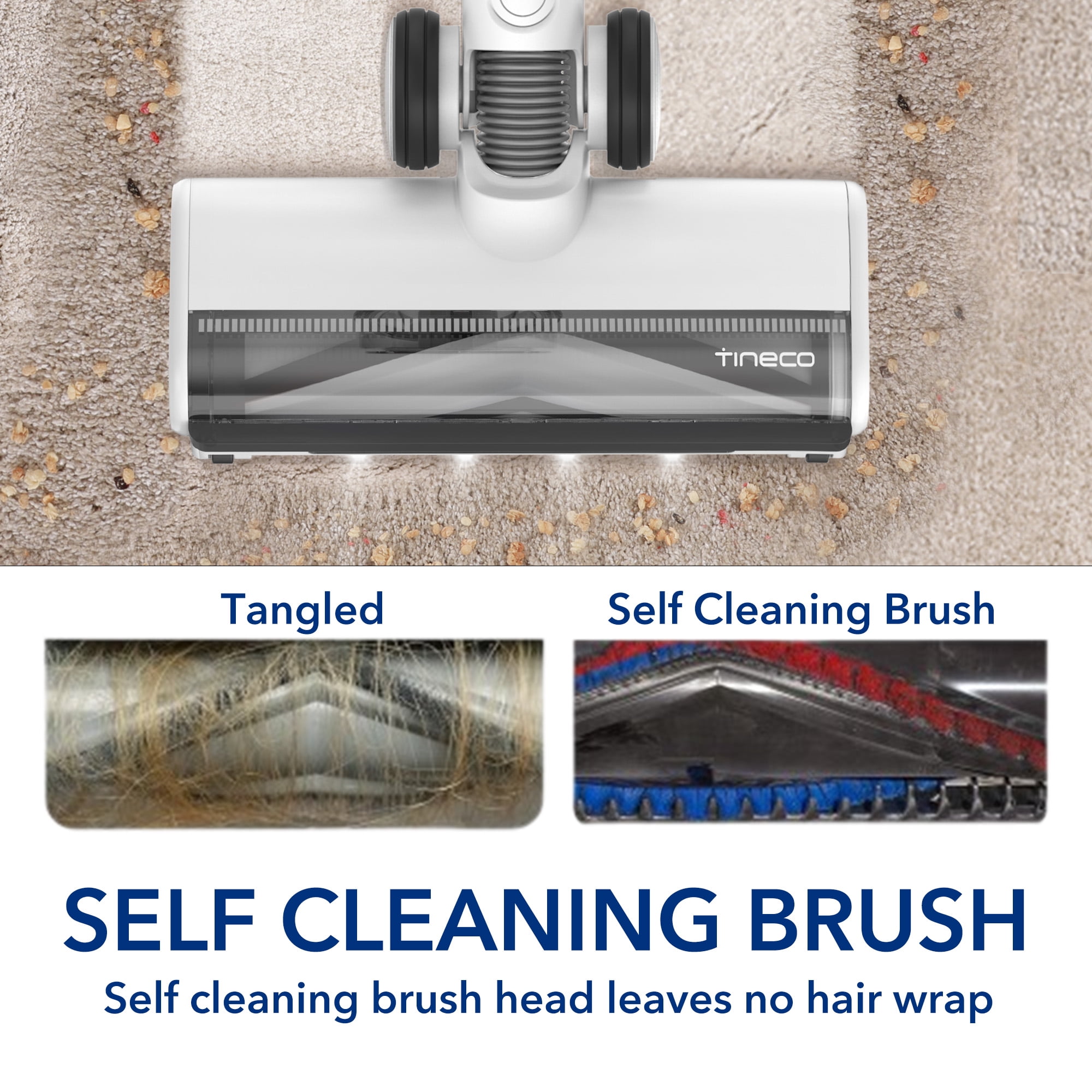 Tineco PWRHERO 11 ZT Cordless Stick Vacuum, For Carpet & Hard Floors, ZeroTangle Brush & LED Headlights, 35 Minute Run-Time, Ideal for Pet Hair