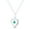Green Crystal, variant on Heart & Green Cubic Zirconia CZ Crystal Love Charm 22x14mm (0.9x0.6in) Pendant in .925 Sterling Silver
