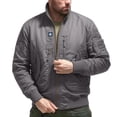 thumbnail image 2 of Mens Spring Autumn Casual Outerwear Stand Collar Multi Pocket Zip Up Daily Bomber Jacket, 2 of 6