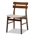 thumbnail image 3 of Baxton Studio Devlin Mid-Century Modern Transitional Light Beige Fabric Upholstered and Walnut Brown Finished Wood 4-Piece Dining Chair Set, 3 of 6