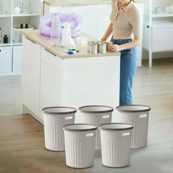 Heavy Duty Leak Proof Can With Secure Lid And Carry Handles For Odor Control And Waste Management 5PCS